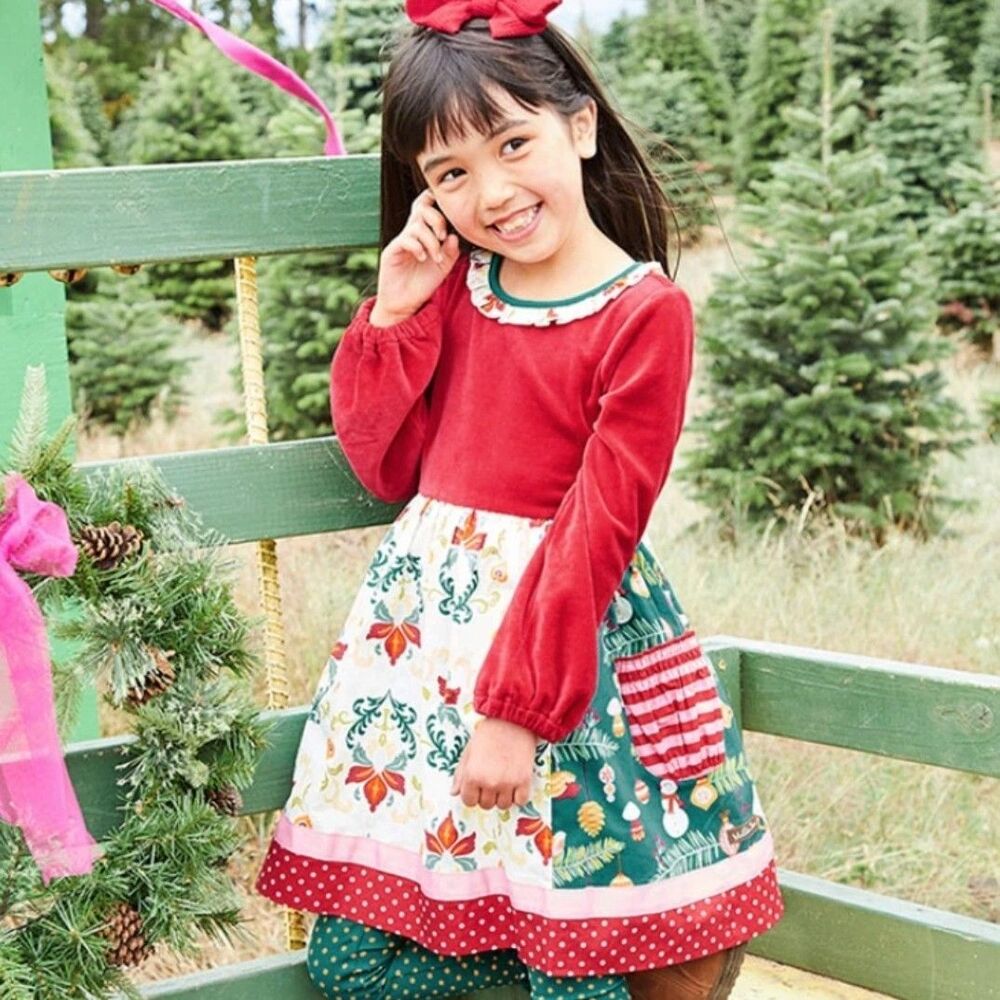 Matilda Jane Happy Holly Daze Dress Girls Size 6 Christmas Holiday Winter